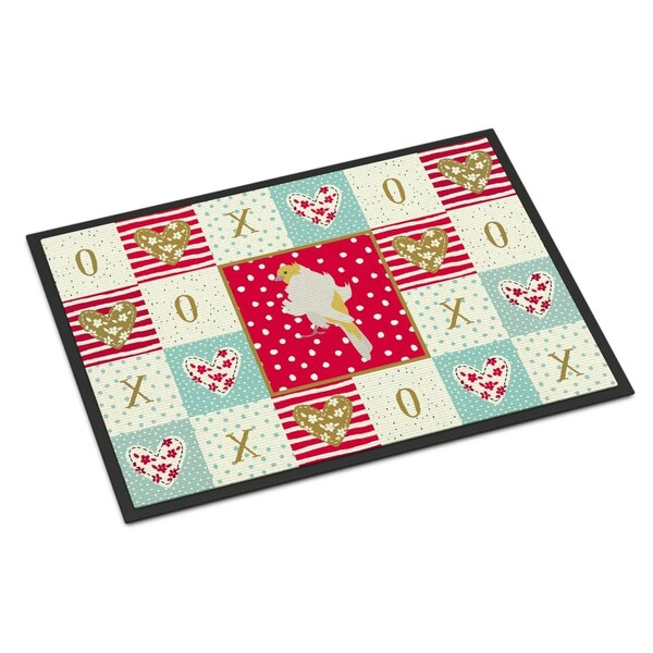 Carolines Treasures 24 x 36 in. Parisian Trumpeter Canary Love Indoor or Outdoor Mat CK5507JMAT - main